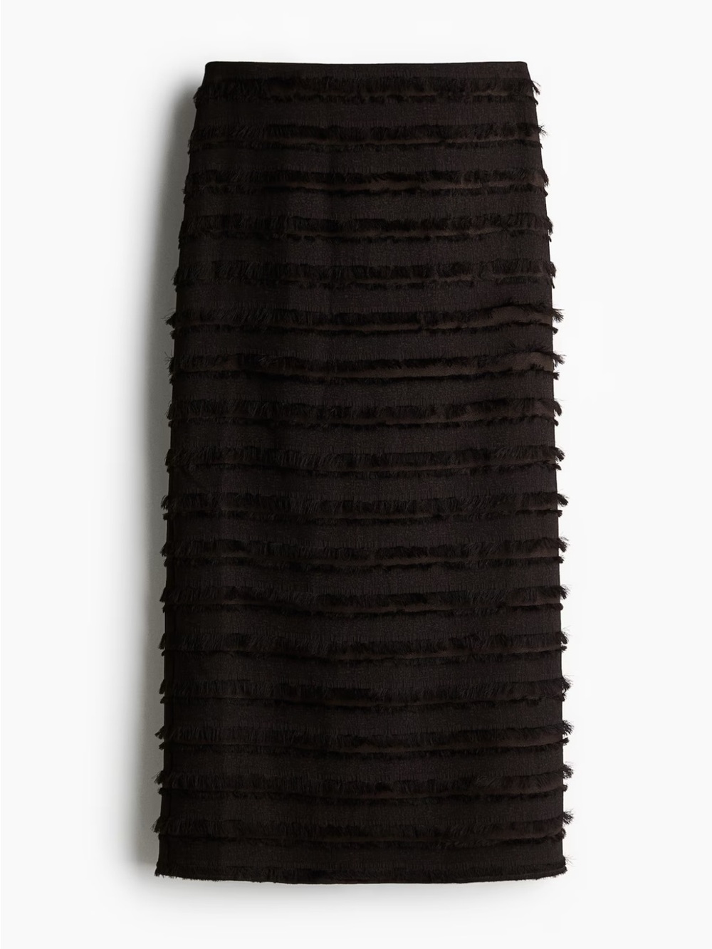 H&M EDITION FRINGE TDIMMED MIDI SKIRT